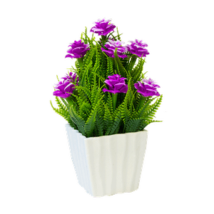 Букет декоративный Клематисы в папоротнике 20 см пурпурный