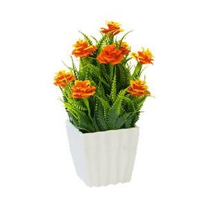 Букет декоративный Клематисы в папоротнике 20 см оранжевый