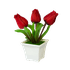 Букет декоративный Три тюльпана 19 см красный в ассортименте