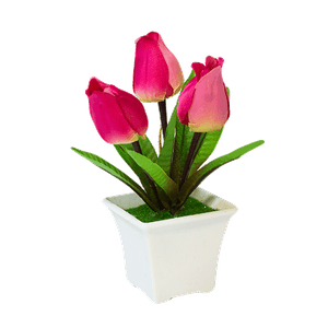 Букет декоративный Три тюльпана 19 см розовый