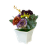 Букет декоративный Розы и мимоза 20 см бордово-сиреневый