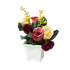 Букет декоративный Розы и мимоза 20 см лилово-терракотовый