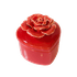 Шкатулка Сердце 7х7 см Роза лепка красная