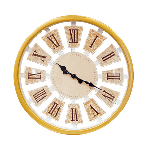Часы настенные Римские цифры 50 см латунь бесшумный механизм