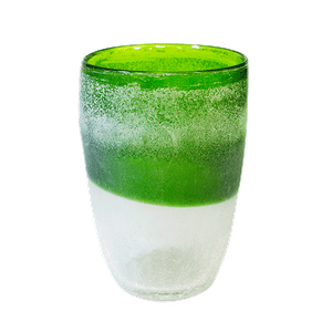 Ваза 18х25 см эффект морозного стекла градиент зелено-белая
