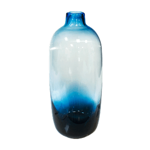 Ваза бутыль 32 см градиент синяя с заводскими дефектами