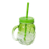 Кружка Совушка 450 мл с трубочкой зеленый градиент