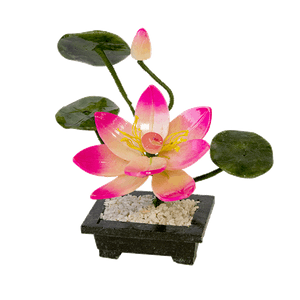 Дерево Лотос розовый 1 цветок и бутон 9х20 см камень