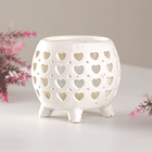 Аромалампа Марокко 10 см некондиция Резные сердца белая
