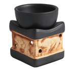 Аромалампа Караван слонов 8 см серия Эконом квадро черная матовая рыжие слоны