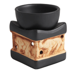 Аромалампа Караван слонов 8 см серия Эконом квадро черная матовая рыжие слоны