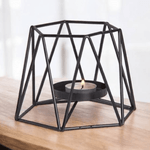 Подсвечник Грани 10х14 см черный