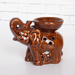 Аромалампа Слоник Хобот вверх 10 см серия Эконом коричневая