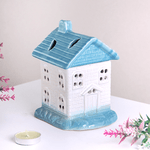 Аромалампа Домик 10х14 см серия Эконом бело - голубой