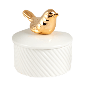 Шкатулка Золотой соловушка 8х12 см некондиция белая