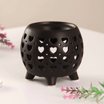 Аромалампа Марокко 10 см серия Эконом Резные сердца черная