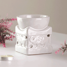 Аромалампа Караван слонов 9 см серия Эконом квадро белая