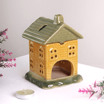 Аромалампа Домик 10х14 см серия Эконом бежево - зеленый