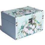 Шкатулка Кейс 20х12х14 см серия Эконом цветы голубая