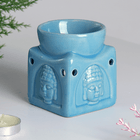 Аромалампа Будда 8 см серия Эконом квадро светло - голубая глянцевая