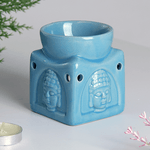 Аромалампа Будда 8 см серия Эконом квадро светло - голубая глянцевая