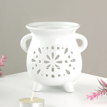 Аромалампа Котел 10 см серия Эконом Космея резная белая