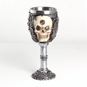 Кубок Череп Техно 200 мл серия Эконом черненое серебро и медь