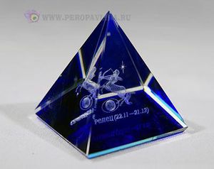 Пирамида Знаки Зодиака Н-р12шт 5см синий хрус/15нб