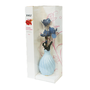 Ароматизатор Букет цветов в вазе с аромамаслом Океан 22 см сине-голубой