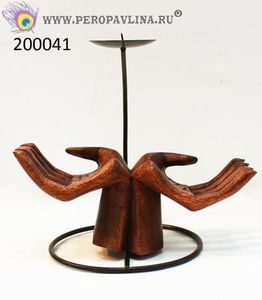 Подсвечник Абстракция Руки 20*19*15см суар+мет/10ш