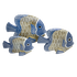 Рыбки Настенные украшения Набор 3 шт 20,16,14 см серо-голубые албезия