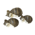 Кошечки Сон клубком Набор 3 шт 18,15,12 см серо-бежевые албезия