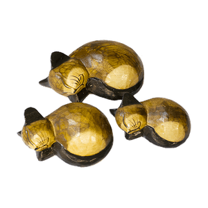 Кошечки Сон клубком Набор 3 шт 18,15,12 см коричневые албезия