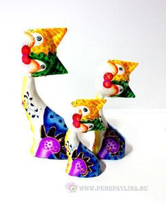 Кошка н-р3шт 23(25,20,14)*5см цв асс дерево/30