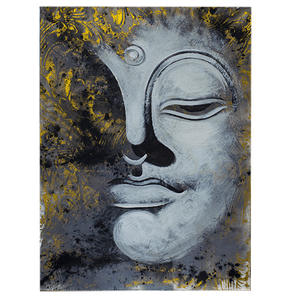 Картина маслом Будда Абстракция 60х80 см в серых тонах купить в Перо Павлина. Артикул 200963