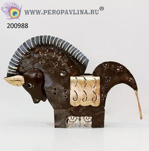 Подсвечник Лошадка 30*21*6 металл резной/1шт