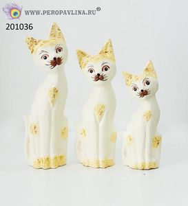 Кошки Прада н-р3шт(35,30,25)см кремов дер+бл/1нб