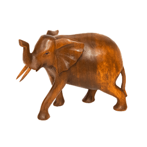 Слон Хобот Вверх 24х16 см резьба коричневый суар