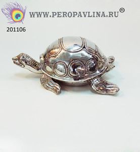 Пепельница Черепаха 16*8см серебро бронза/1шт