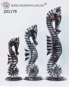 Конёк Н-р3шт(53,40,31)см кор_белое дер/1нб