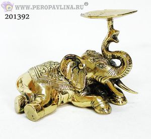 Подсвечник Слон лежит 1свеча 13*9см зол бронза/1шт