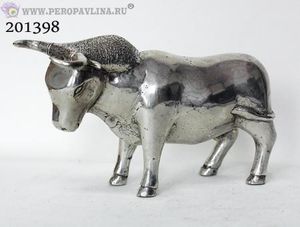 Бык 22*13см серебро бронза/1шт