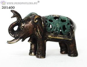 Слон хобот вверх 12*8см античная бронза/1шт