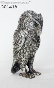 Сова 5,5*11см серебро бронза/1шт