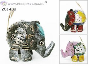 Держатель д/запис Слоник 10*9см цв асс металл/1шт