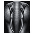Картина маслом Слон в серых тонах 40х50 см анфас