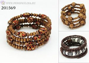 Браслет Idylle Змейка д6см цв асс дерев_металл/1шт