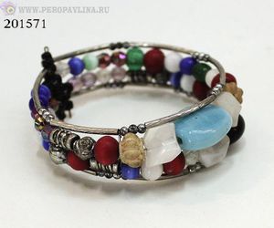 Браслет Морской Бриз д6в2,5см цв пласт_металл/1шт