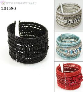Браслет Signature д6ш5см цв асс бисер_металл/1шт
