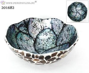 WH Тарелка Цветок 25*10*25см тем_синий перлам_кок/1шт